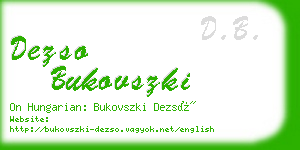 dezso bukovszki business card